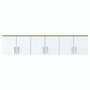 Hanah Home EA114 - 2720 Estantería de Pared Nogal y Blanco 180 cm